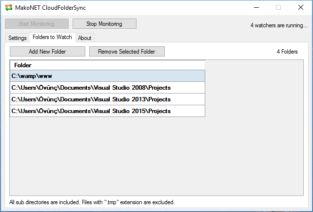 Folder Selection Screen